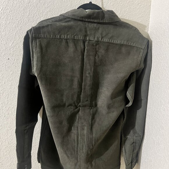 Men's Olive Green corduroy Shirt Jacket - Picture 4 of 4
